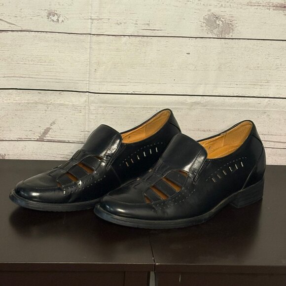 Toto Mens Black Dress Shoe with Cut Out Detail US10 - Picture 1 of 7